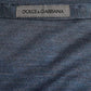 Dolce & Gabbana Dark Blue Silk Round Neck Pullover Sweater