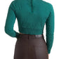 Dolce & Gabbana Dark Green Turtleneck Cropped Pullover Sweater