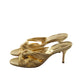 Christian Louboutin Multitaski 70 Gold Leather Kitten Heel Sandals