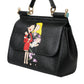 Dolce & Gabbana Black Leather #DGFamily Patch Top Handle Bag