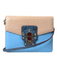 Dolce & Gabbana Blue Beige Exotic Leather LUCIA Crossbody Purse Bag