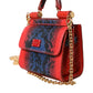 Dolce & Gabbana Red Blue Exotic Leather SICILY Microbag Crossbody Bag