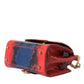 Dolce & Gabbana Red Blue Exotic Leather SICILY Microbag Crossbody Bag