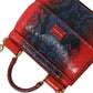 Dolce & Gabbana Red Blue Exotic Leather SICILY Microbag Crossbody Bag