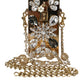 Dolce & Gabbana Gold Metal Crystal Embellished Mini Crossbody Bag