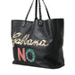 Dolce & Gabbana Black BEATRICE Leather Embellished Shopping Tote Bag