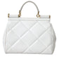 Dolce & Gabbana White Quilted Leather SICILY Hand Shoulder Purse Satchel Bag