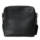 Dolce & Gabbana Black Leather DG Logo Plaque Messenger Cross Body Bag