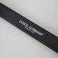 Dolce & Gabbana Black Leather Silver Metal Buckle Belt Men