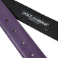 Dolce & Gabbana Purple Leather Gold Metal Buckle Belt Men