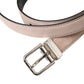 Dolce & Gabbana Beige Suede Leather Silver Buckle Belt Men