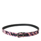 Dolce & Gabbana Multicolor Jacquard Leather Metal Buckle Belt