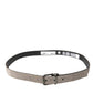 Dolce & Gabbana Beige Suede Leather Silver Metal Buckle Belt