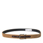 Dolce & Gabbana Brown Velvet Silver Metal Buckle Belt Men