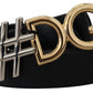 Dolce & Gabbana Black Leather Metal #DG Logo Buckle Belt