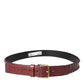 Dolce & Gabbana Brown Alligator Leather Studded Metal Buckle Belt