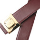 Dolce & Gabbana Burgundy Leather Square Metal Buckle Belt