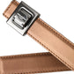 Dolce & Gabbana Bronze Leather Square Metal Buckle Belt