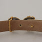 Dolce & Gabbana Pink Jaquard DG Logo Gold Metal Buckle Belt