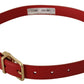 Dolce & Gabbana Red Calfskin Leather Gold Metal Buckle Belt