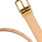 Dolce & Gabbana Beige Calfskin Leather Gold Metal Buckle Belt