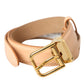 Dolce & Gabbana Beige Calfskin Leather Gold Metal Buckle Belt