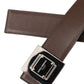 Dolce & Gabbana Brown Calf Leather Square Metal Buckle Belt