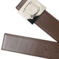 Dolce & Gabbana Brown Calf Leather Square Metal Buckle Belt