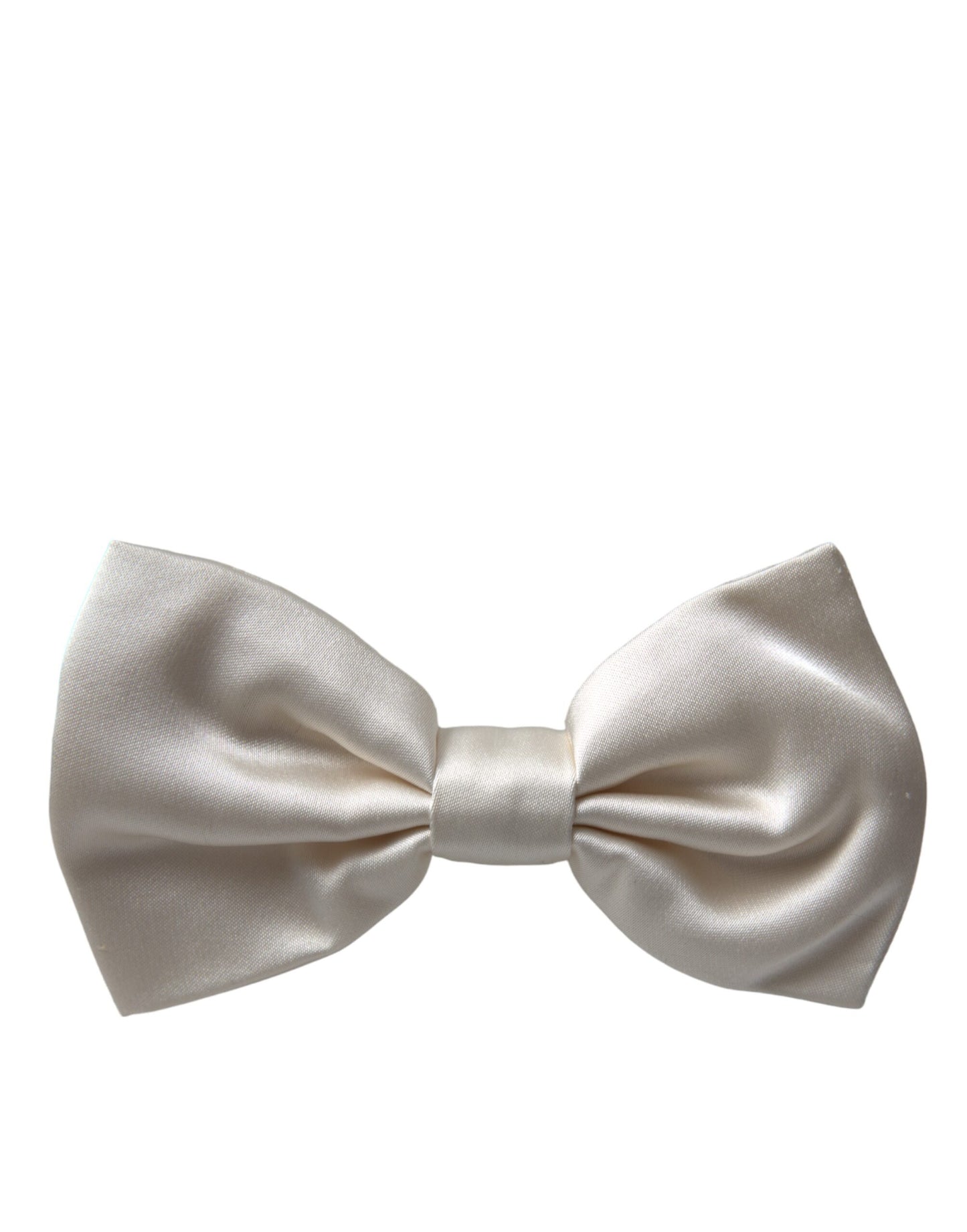 Dolce & Gabbana Off White Silk Adjustable Neck Men Bow Tie