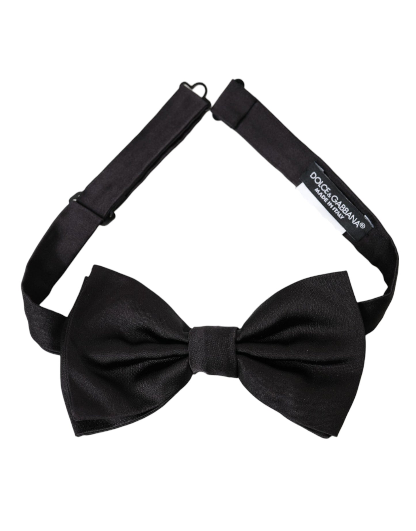 Dolce & Gabbana Black Silk Adjustable Neck Men Bow Tie