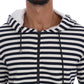 Daniele Alessandrini Elegant Full Zip Hooded Striped Sweater