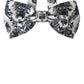 Dolce & Gabbana White Black Floral Adjustable Men Neck Bow Tie