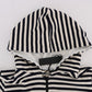 Daniele Alessandrini Elegant Full Zip Hooded Striped Sweater