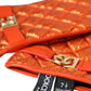 Dolce & Gabbana Orange Leather Quilted Wrist Length Gloves