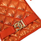 Dolce & Gabbana Orange Leather Quilted Wrist Length Gloves