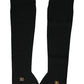 Dolce & Gabbana Black Wool Knitted Logo Finger Less Gloves