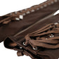 Dolce & Gabbana Brown Acetate Lace Up Fingerless Gloves