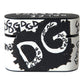 Dolce & Gabbana Black White Leather Scribble Embossed Logo Airpods Case