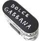 Dolce & Gabbana Black White Leather Scribble Embossed Logo Airpods Case