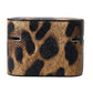 Dolce & Gabbana Brown Leopard Calf Leather Metal Logo Plaque Airpods Case