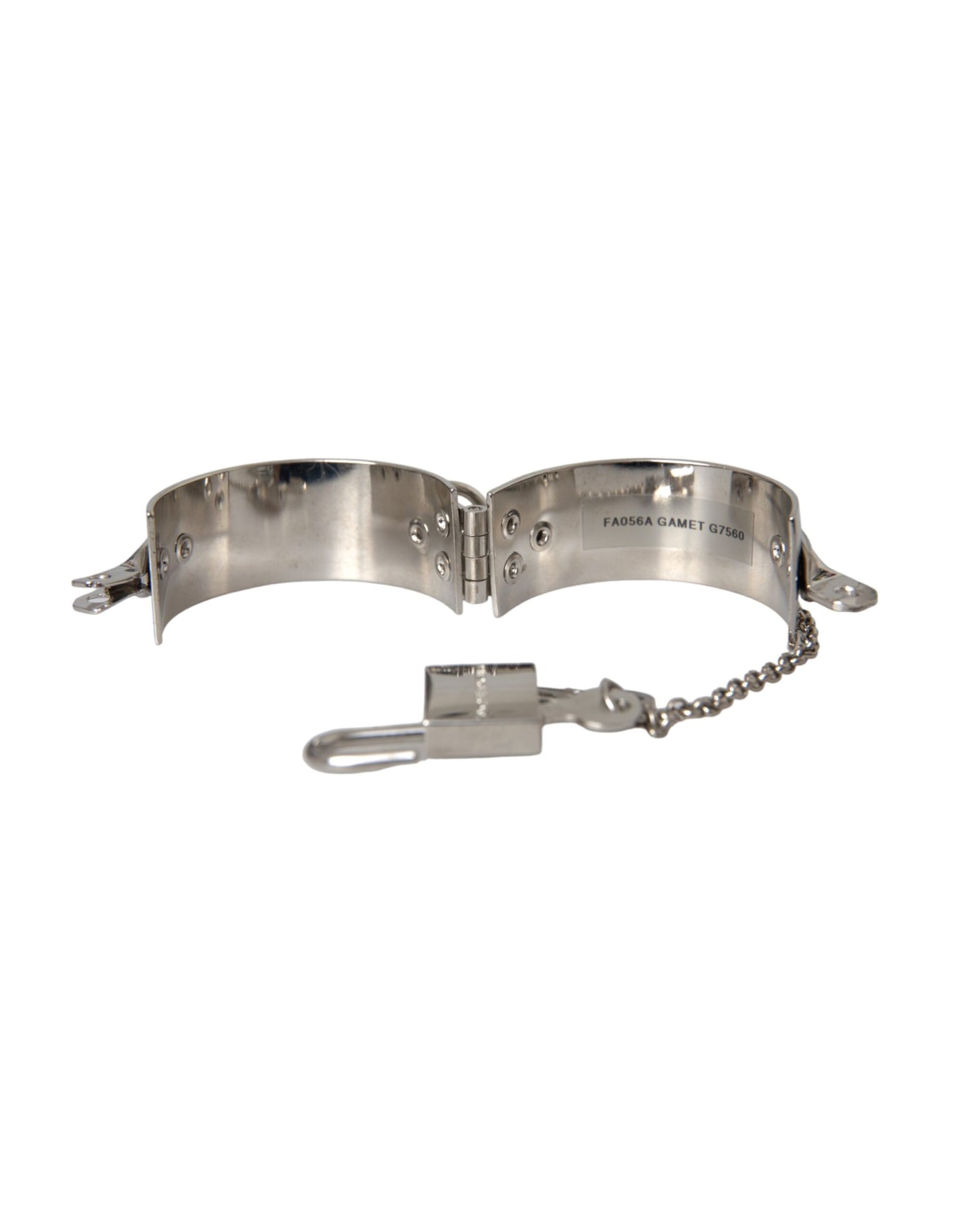 Dolce & Gabbana Silver Metal Brass 1999 Bondage Handcuff Runway Bracelet