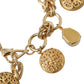 Dolce & Gabbana Gold Tone Brass Chain Crystal Women Bracelet