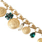 Dolce & Gabbana Gold Tone Brass Chain Crystal Women Bracelet