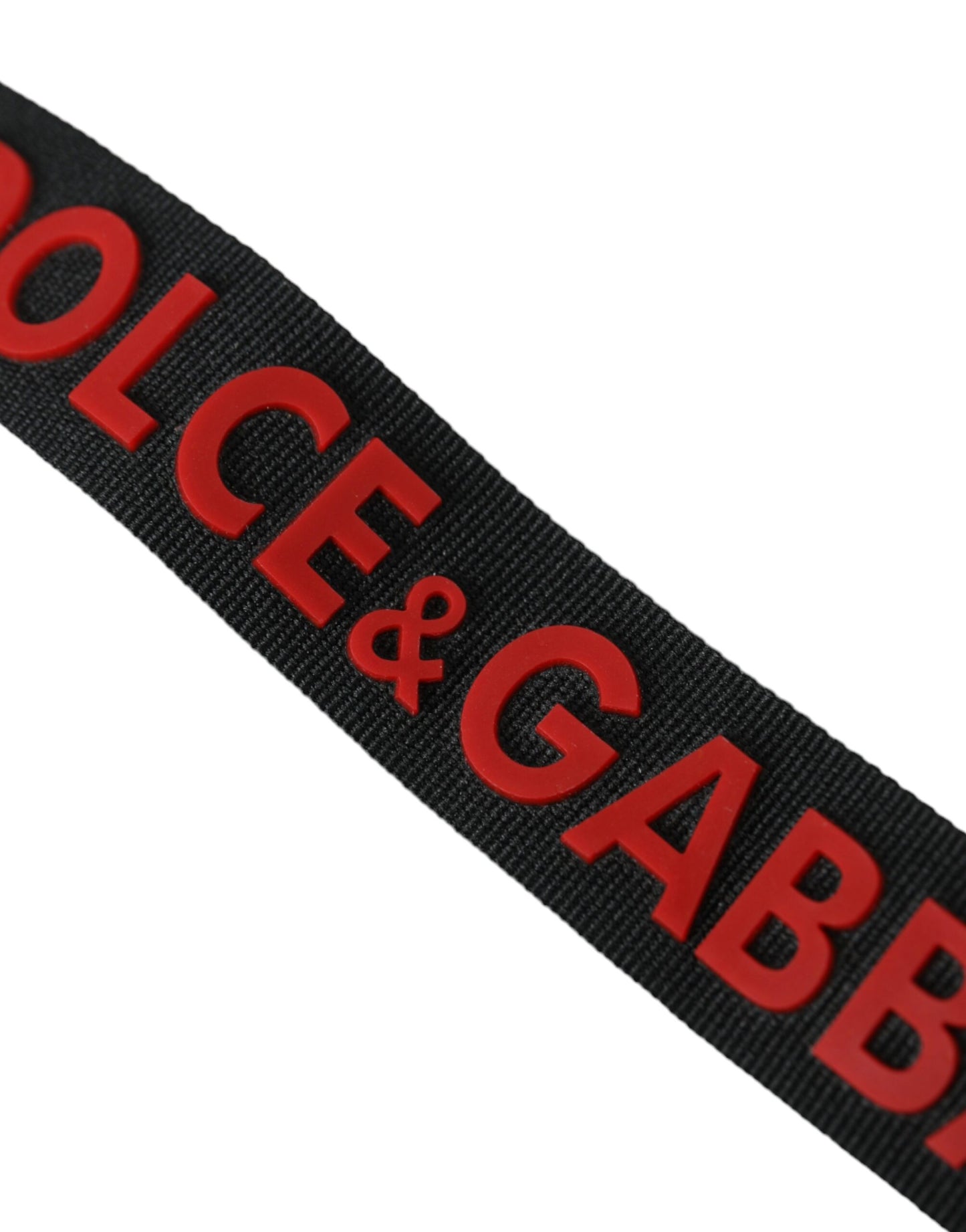 Dolce & Gabbana Red DG Logo Rubber Silver Tone Metal Keyring Keychain