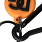 Dolce & Gabbana Orange Rubber DG Logo Round Brass Metal Keyring Keychain