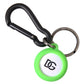 Dolce & Gabbana Green Rubber DG Logo Round Brass Metal Keyring Keychain