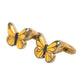 Dolce & Gabbana Gold Tone Brass Butterfly Enamel Men Cufflink