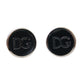 Dolce & Gabbana Silver Plated Brass Round Pin DG Logo Cufflinks