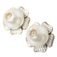 Dolce & Gabbana Gold Tone Maxi Faux Pearl Floral Clip-on Jewelry Earrings