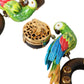 Dolce & Gabbana Multicolor Parrot Wood Brass Crystal Embellished Earring